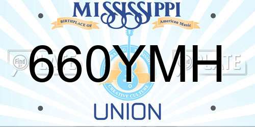 660YMH Mississippi License Plate
