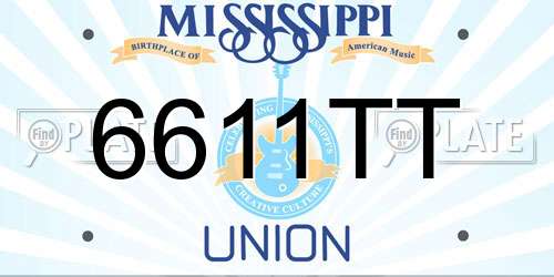 6611TT Mississippi License Plate