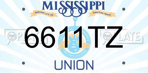 6611TZ Mississippi License Plate