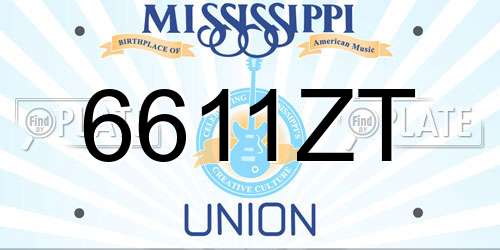6611ZT Mississippi License Plate