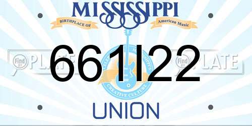 661I22 Mississippi License Plate