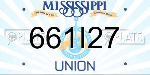 661I27 Mississippi License Plate