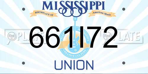 661I72 Mississippi License Plate