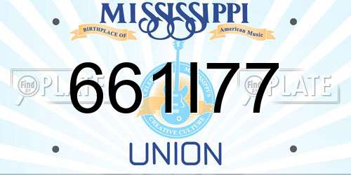 661I77 Mississippi License Plate