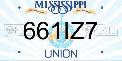 661IZ7 Mississippi License Plate
