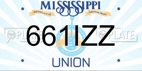 661IZZ Mississippi License Plate