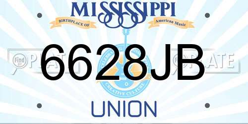 6628JB Mississippi License Plate