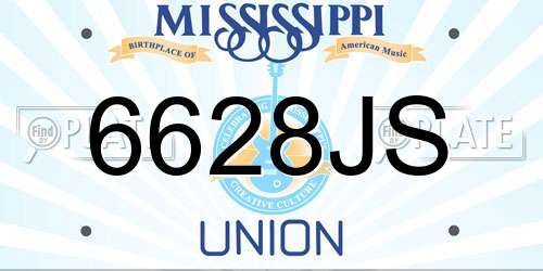 6628JS Mississippi License Plate