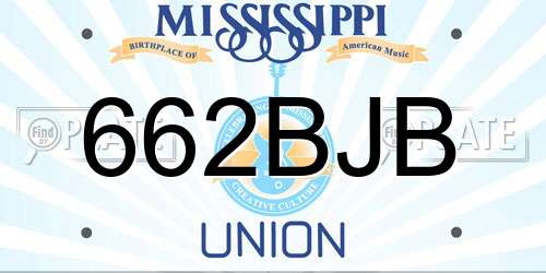662BJB Mississippi License Plate