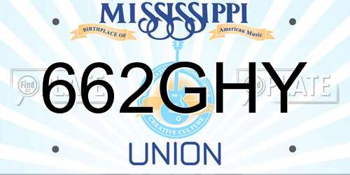 662GHY Mississippi License Plate