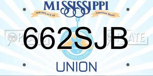 662SJB Mississippi License Plate