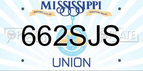 662SJS Mississippi License Plate