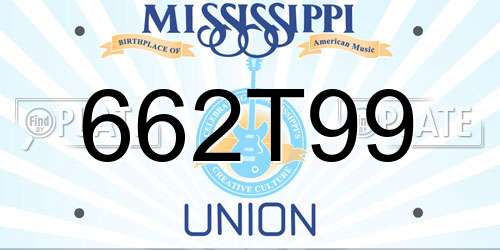 662T99 Mississippi License Plate