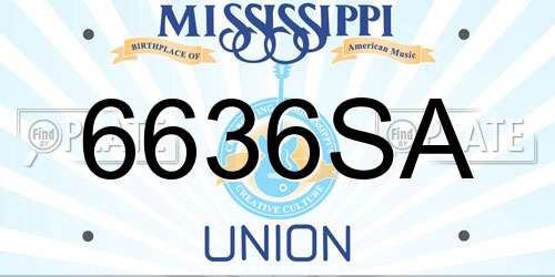 6636SA Mississippi License Plate