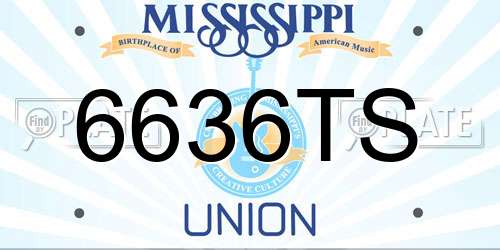 6636TS Mississippi License Plate