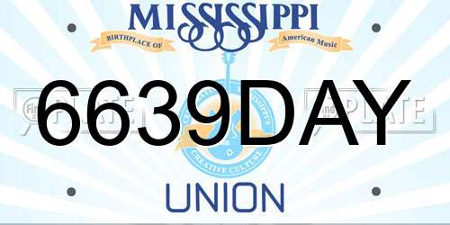 6639DAY Mississippi License Plate