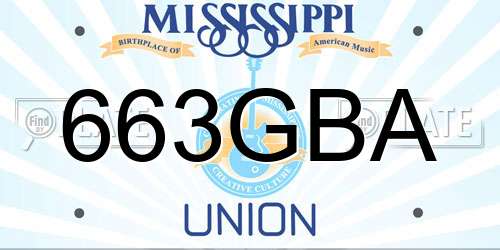 663GBA Mississippi License Plate