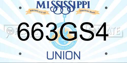 663GS4 Mississippi License Plate