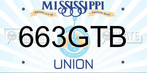 663GTB Mississippi License Plate