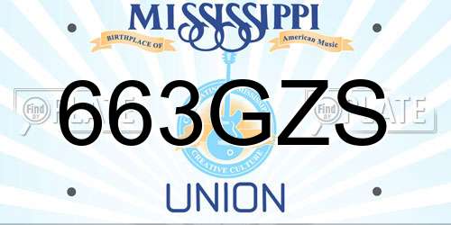 663GZS Mississippi License Plate