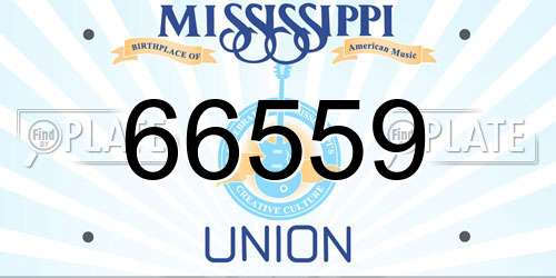 66559 Mississippi License Plate