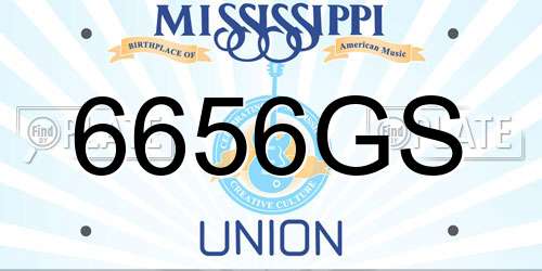 6656GS Mississippi License Plate