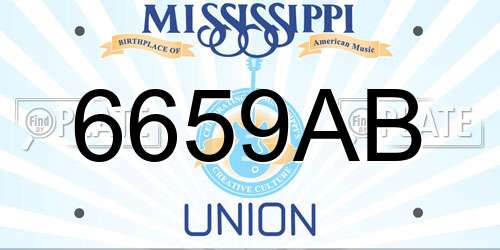 6659AB Mississippi License Plate