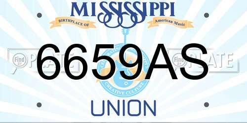 6659AS Mississippi License Plate