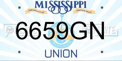 6659GN Mississippi License Plate