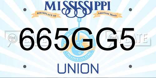 665GG5 Mississippi License Plate