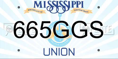 665GGS Mississippi License Plate