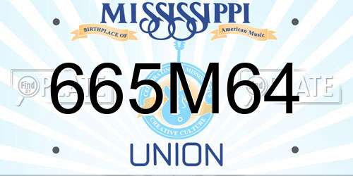 665M64 Mississippi License Plate