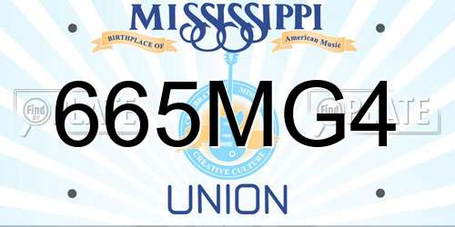 665MG4 Mississippi License Plate