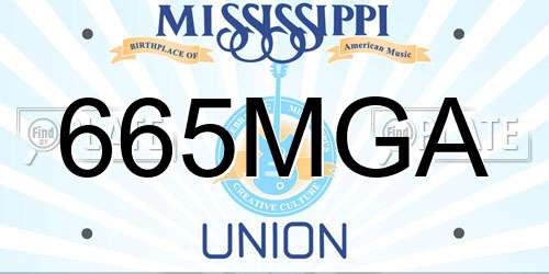 665MGA Mississippi License Plate