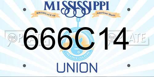 666C14 Mississippi License Plate