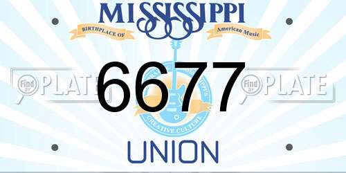 6677 Mississippi License Plate