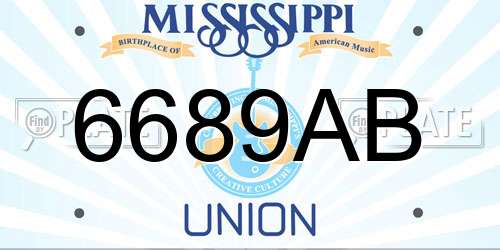 6689AB Mississippi License Plate