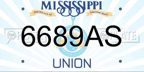 6689AS Mississippi License Plate