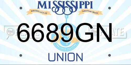 6689GN Mississippi License Plate