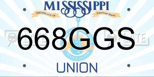 668GGS Mississippi License Plate