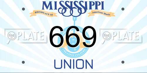 669 Mississippi License Plate