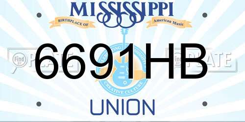 6691HB Mississippi License Plate