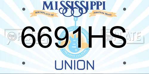 6691HS Mississippi License Plate