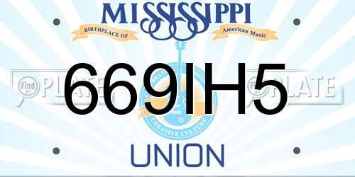 669IH5 Mississippi License Plate