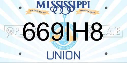 669IH8 Mississippi License Plate
