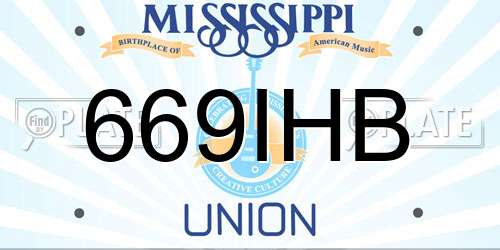 669IHB Mississippi License Plate