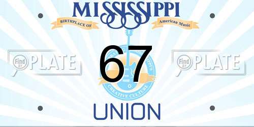 67 Mississippi License Plate