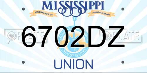 6702DZ Mississippi License Plate
