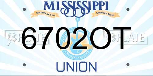 6702OT Mississippi License Plate