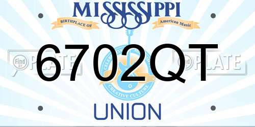 6702QT Mississippi License Plate